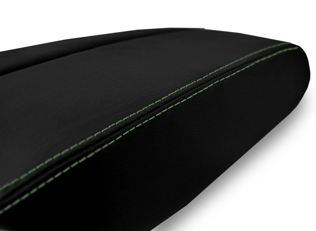 Armrest Cover for Audi A8 (2011–2017) Leather Black Green Stitch