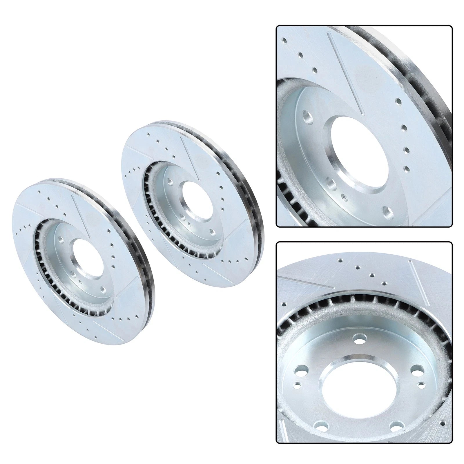 Front Drilled Brake Rotors & Ceramic Brake Pads for Hyundai Elantra Coupe (2013)