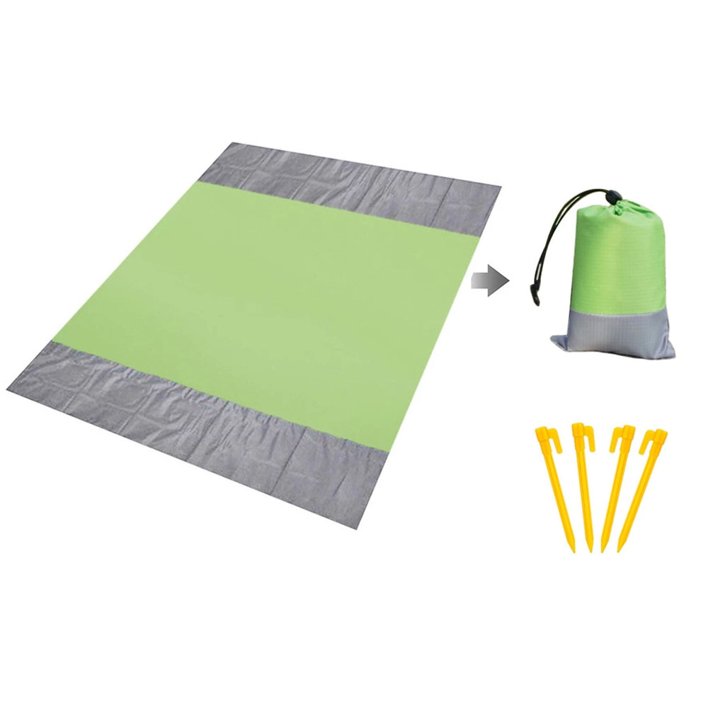 Extra Large Beach Blanket Set - Waterproof Picnic Mat