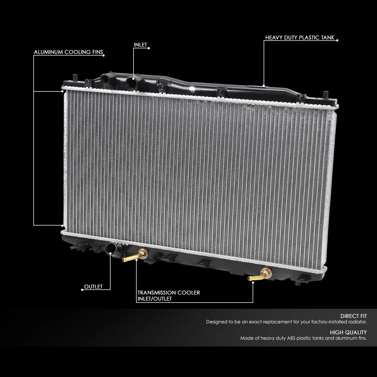 Aluminum Core Radiator for Honda Civic CSX 1.3L 1.8L (2006–2011) DPI 2923