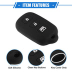 2X Remote Key Fob Case for Toyota 4Runner Sequoia (2003–2023) 4 Button Silicone Black