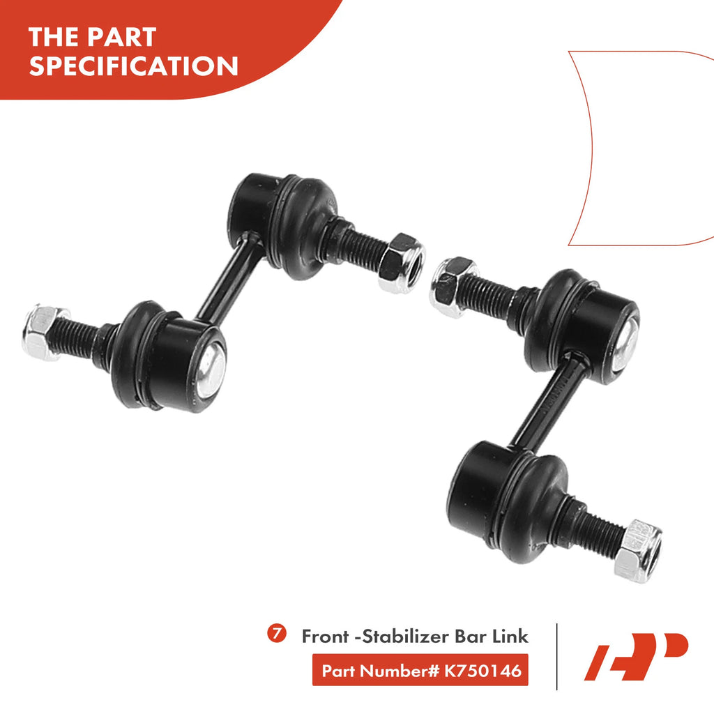Set of 14 Front Wheel Bearing Control Arm Ball Joint Kit for Infiniti Nissan