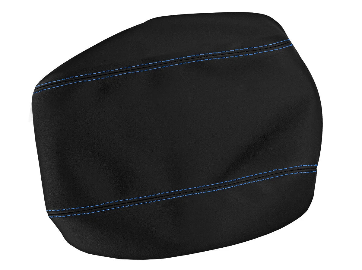 Leather Console Lid Armrest Cover for Toyota Corolla (2009–2013) Blue Stitch
