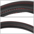 Steering Wheel Cover Red 15" for Universal Fit (Matte Grain Leather)