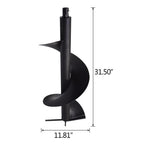 12" Earth Auger Drill Bit for Gas Powered Post Hole Digger (3/4" Shaft)