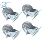 Set of 4 Swivel Casters with Side Brakes for Various Applications