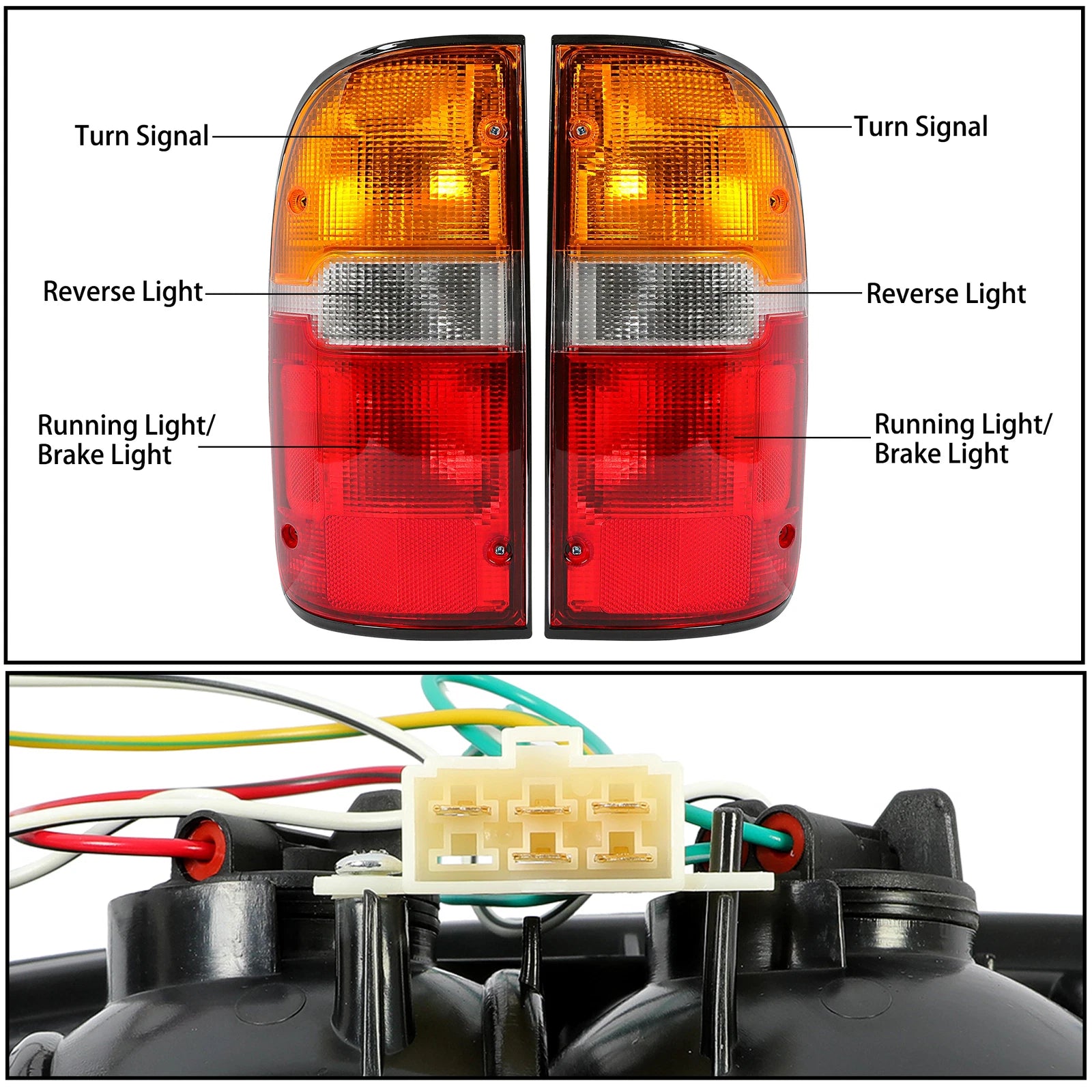 Tail Lights for Toyota Tacoma (1995–2000) w/Bulbs Left & Right 95-00