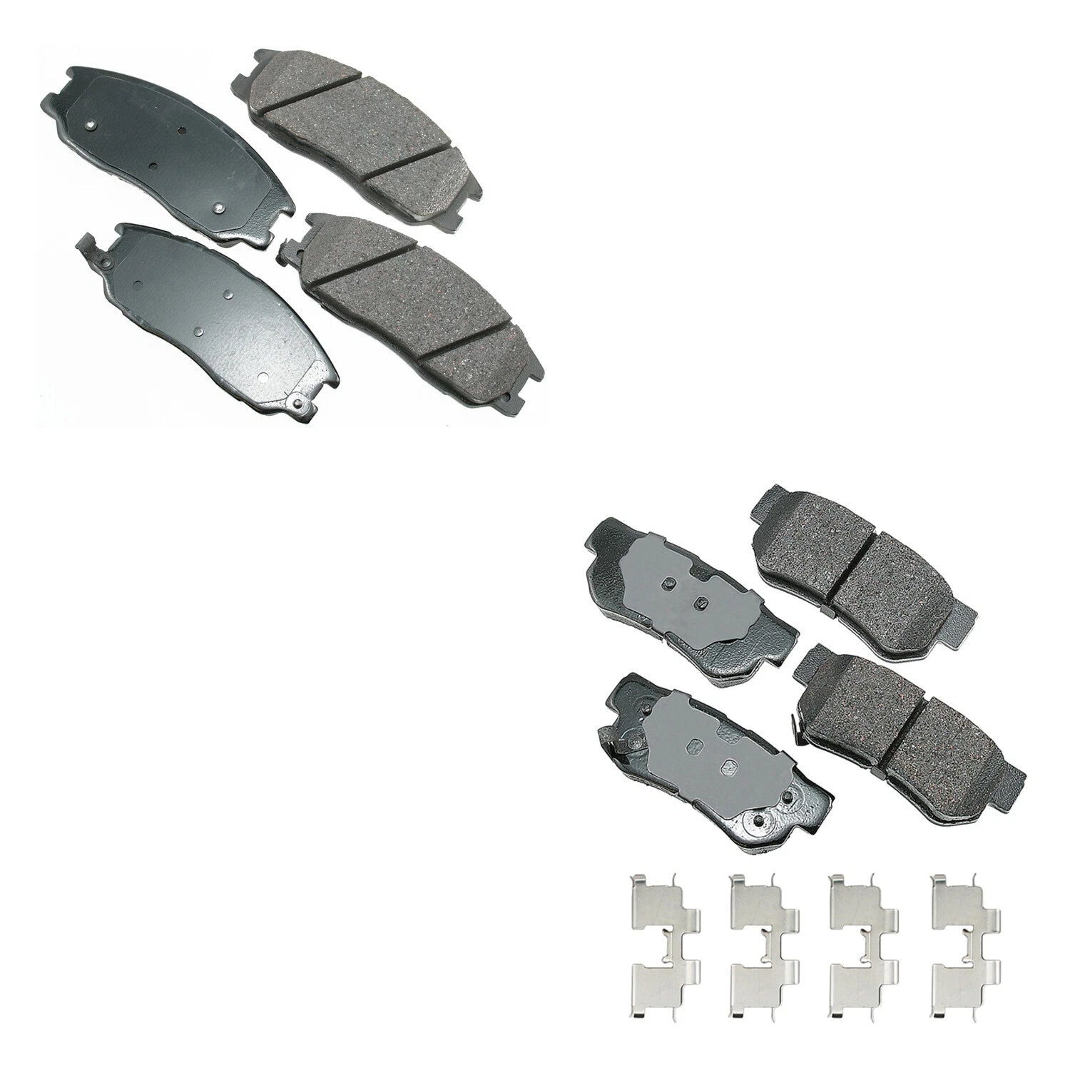 Set of 4 Akebono ProACT Ceramic Disc Brake Pads for Amanti Santa Fe XG350 (2004–2009)