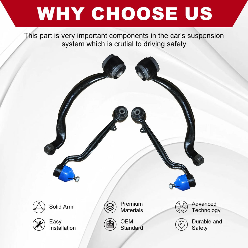 Set of 4 Upper Lower Control Arm Suspension Kit for Range Rover (2003-2012)
