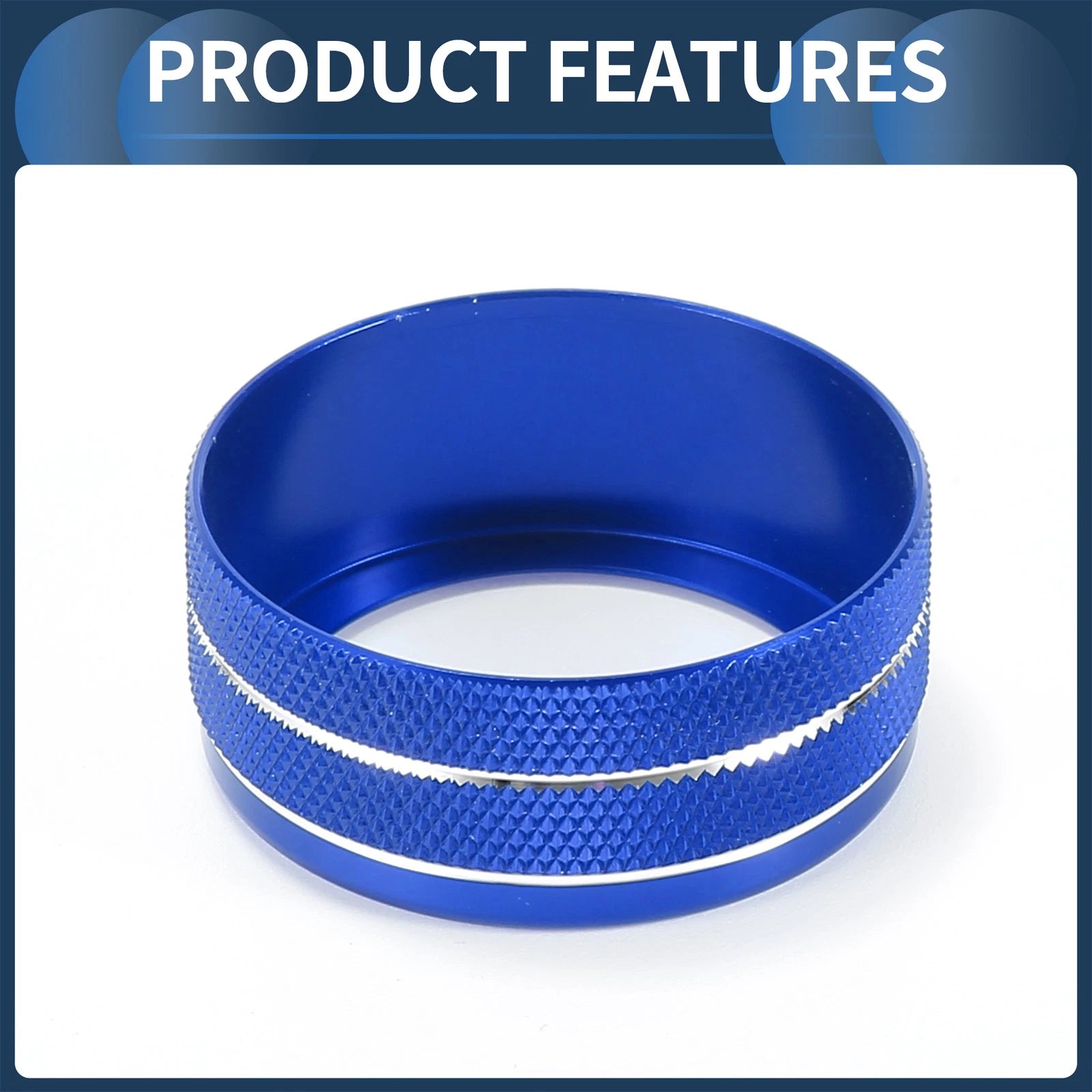Set of 3 AC Media Volume Switch Knob Cover Rings for Honda CR-V (2023–2024) Blue