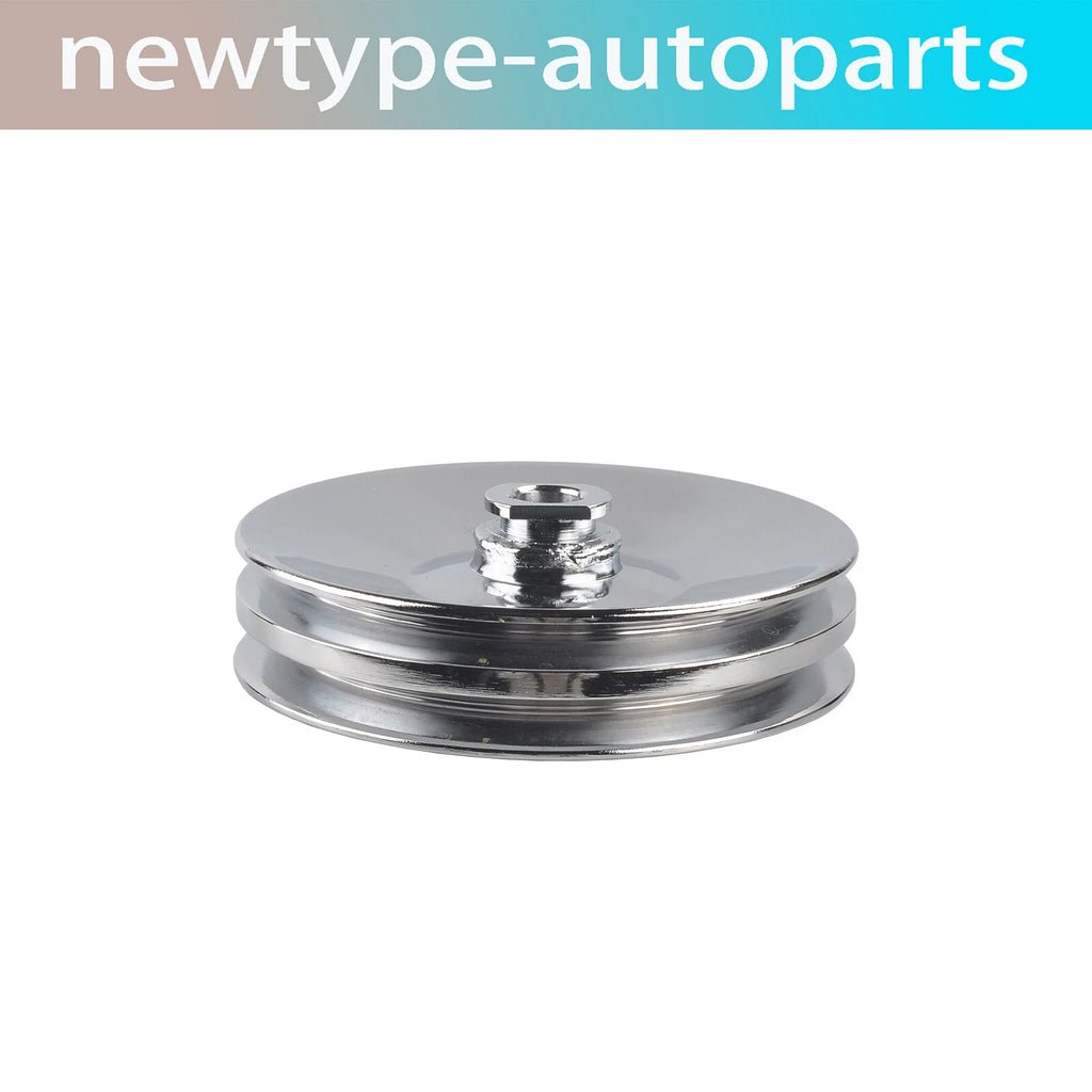 Double-Groove Pulley for GM Chevy Saginaw Power Steering Pump (Chrome)