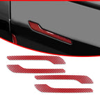 Set of 4 Red Carbon Fiber Door Handle Cover Stickers for Tesla Model 3 Y (2017–2023)