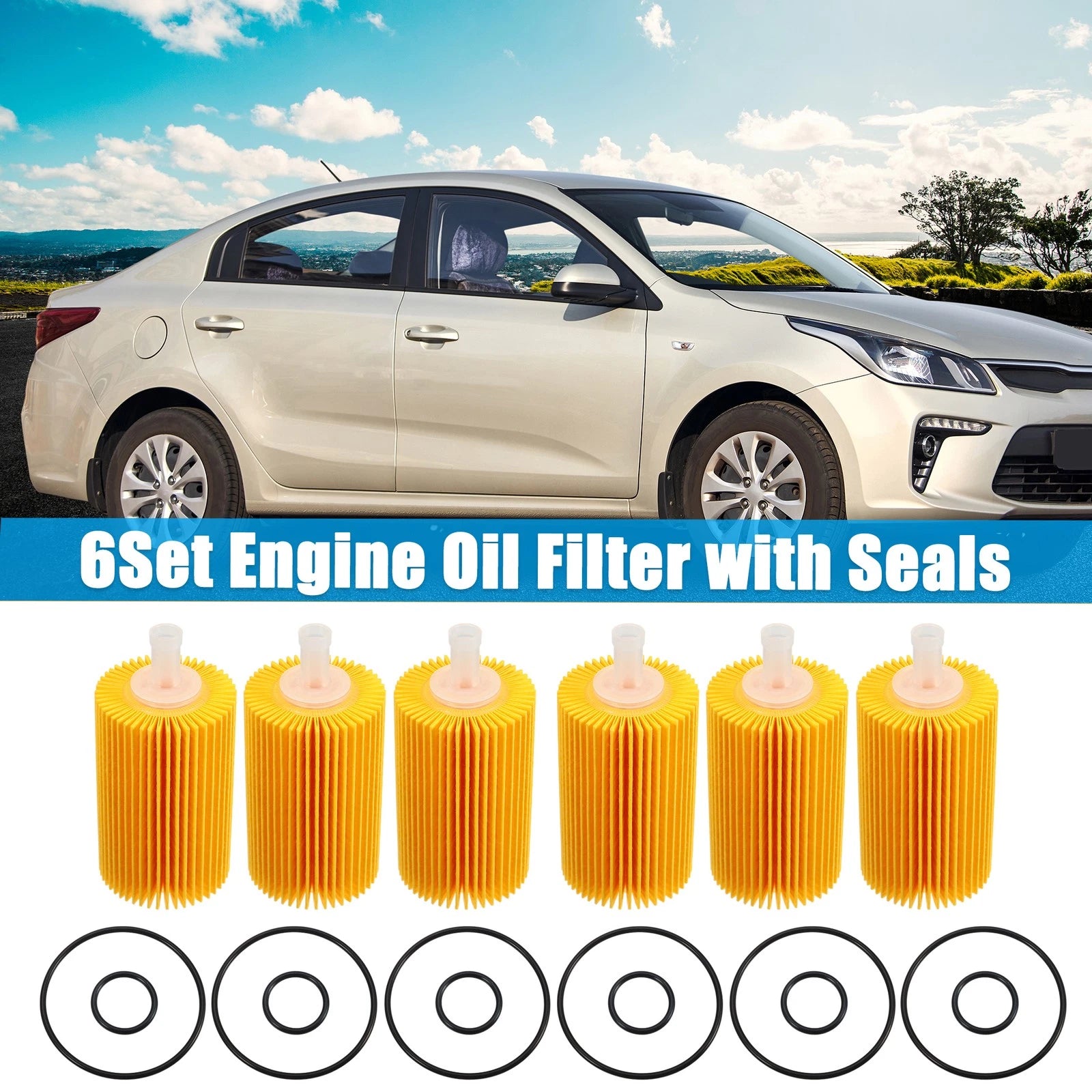 Set of 6 Engine Oil Filters 04152-38020 04152-51010 04152-YZZA4 for Toyota Tundra (2000–2023)