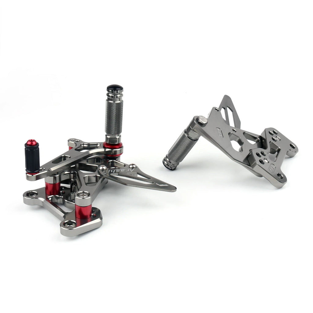 CNC Adjustable Rearset Foot Rest Pegs for MV Agusta F3 (2012–2016) Gray