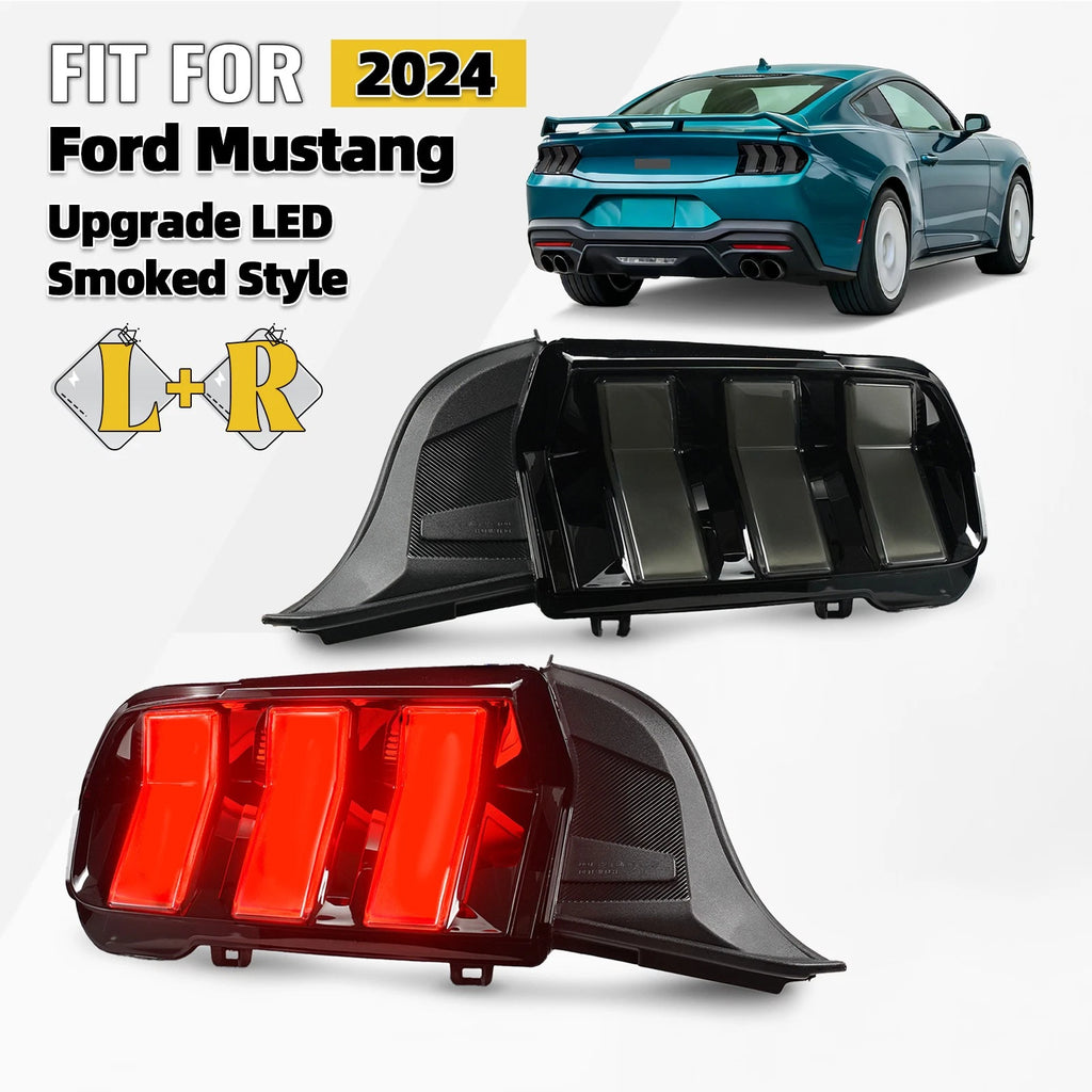 LED Tail Lights for Ford Mustang (2024) - Smoked Style Left+Right Pair