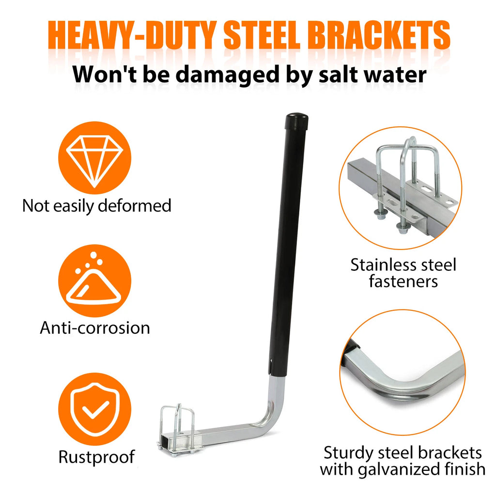 Pair of 40" Zinc-Plated Guide On Post PVC Poles for Boat Trailer (Sailboat)