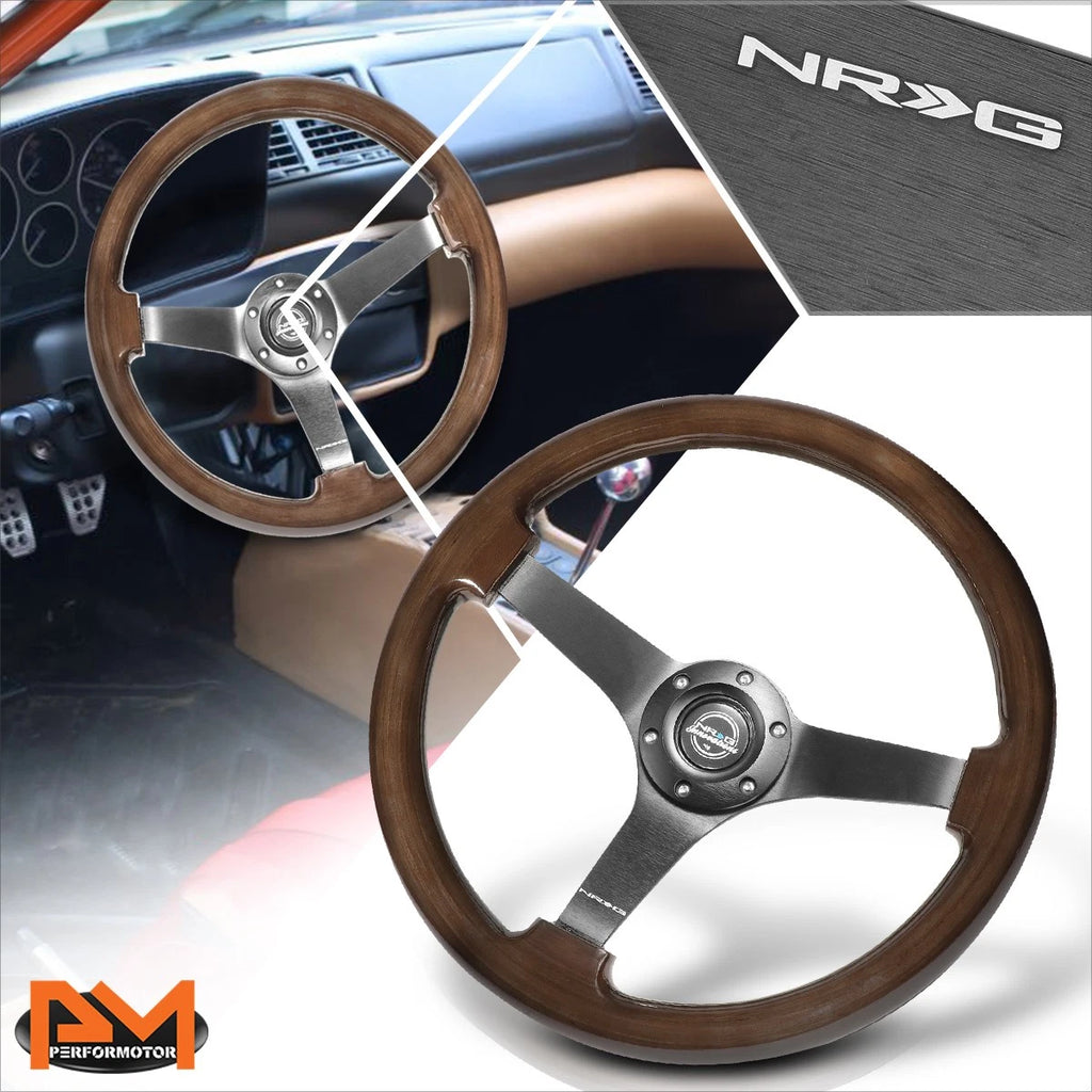 NRG RST-036BK-BKW Steering Wheel 350mm Mahogany for Universal Fit (RHD)