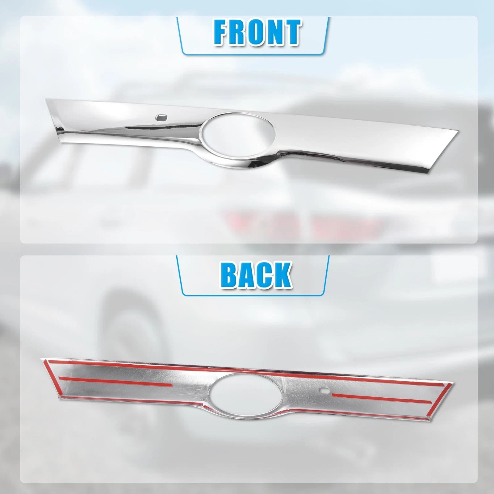 Chrome Plated ABS Rear Trunk Cover Trim for Toyota Highlander (2014–2018) 782685040877