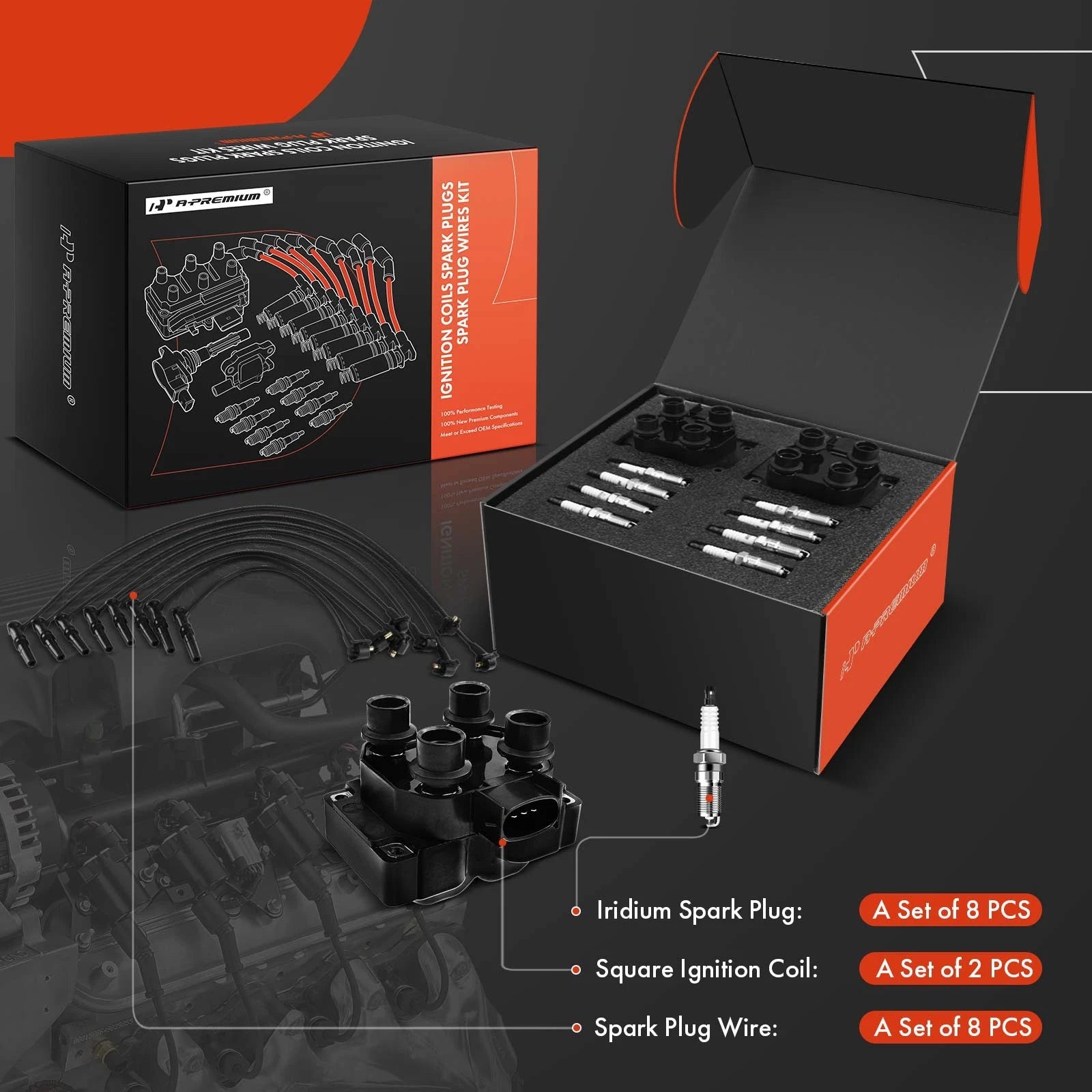 2X Ignition Coils & 8X Iridium Spark Plugs for Ford F-150