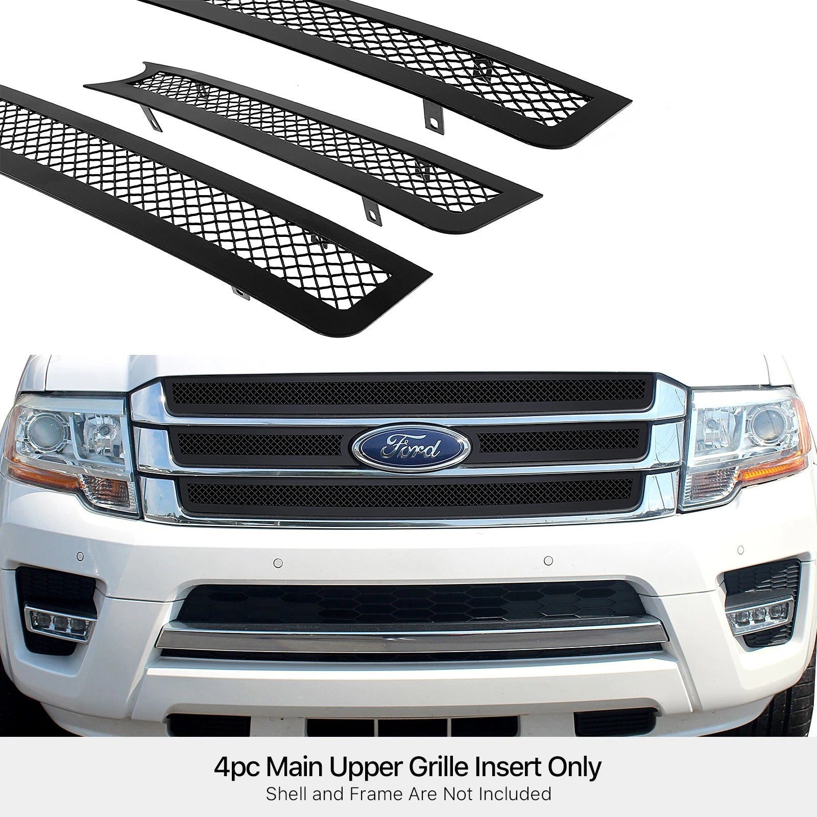 Stainless Black Mesh Grille Insert for Ford Expedition (2015-2017)