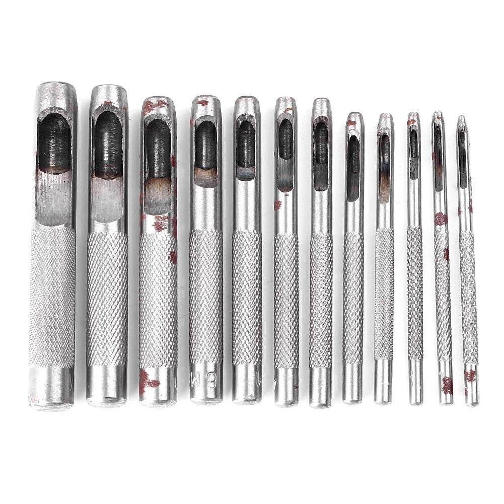 Hollow Leather Punch Set (1-9mm) for Gasket Vinyl Plastic Rubber