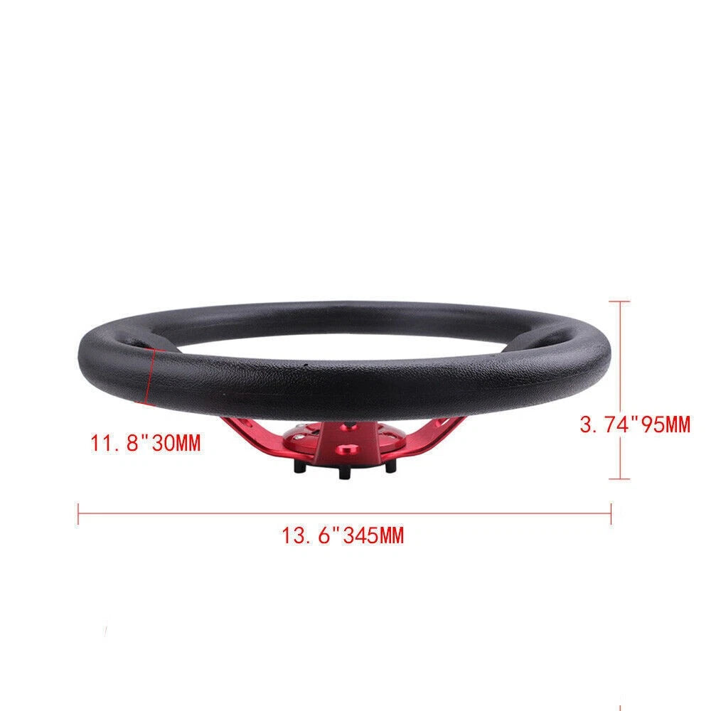 14" Red Steering Wheel with Quick Release and Hub Adapter for Dodge Chevrolet GM