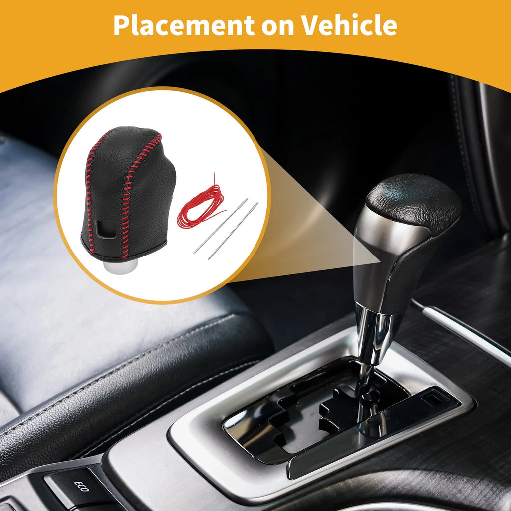 1 Pc Gear Shift Knob Cover for Nissan Altima (2019–2024) Pebbled Black Red