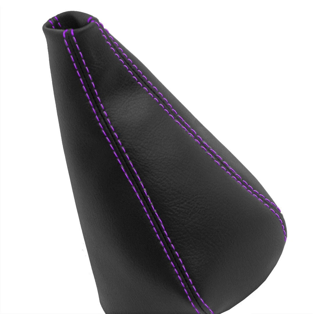 Manual Shift Boot Cover for Honda Civic (1998–2002) Black Purple Stitch
