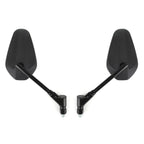 Set of 2 Black Rearview Side Mirrors M10 10mm for Motorcycle Cruiser Chopper