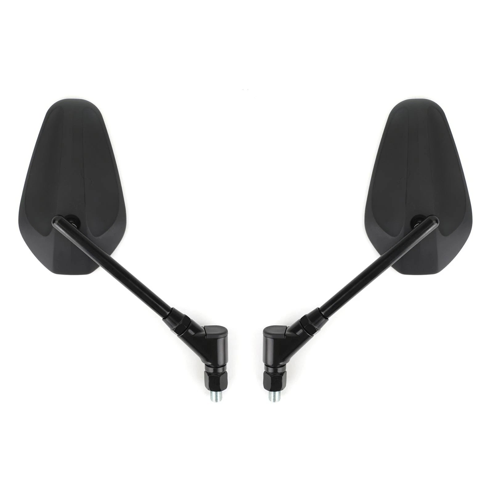 Set of 2 Black Rearview Side Mirrors M10 10mm for Motorcycle Cruiser Chopper