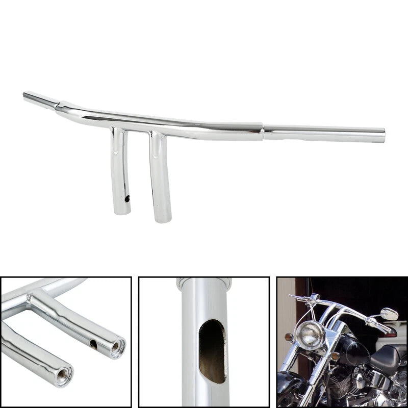 Custom 1-1/4" Fat Chrome 6" Rise T-Bars for Harley Sportster Dyna