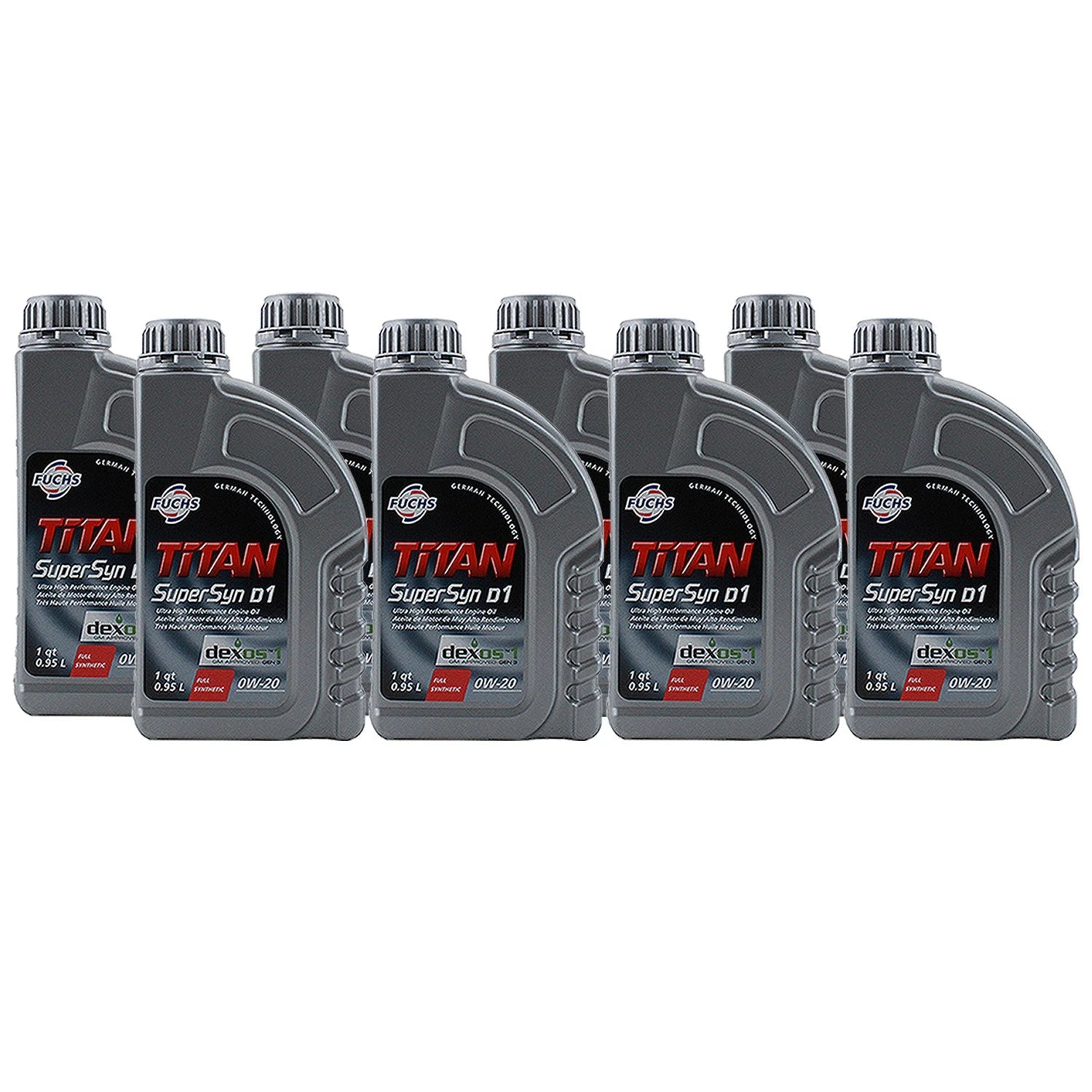 8 Quart Fuchs TITAN SUPERSYN D1 SAE 0W-20 Engine Oil Set of 8