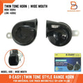 12V Twin Trumpet High Low Tone Horn w/ Bracket Black 115dB for K80