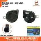 12V Twin Trumpet High Low Tone Horn w/ Bracket Black 115dB for K80