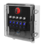 5 Gang Rocker Switch Box w/ Waterproof Cover & USB Charger for Car - 79 Characters