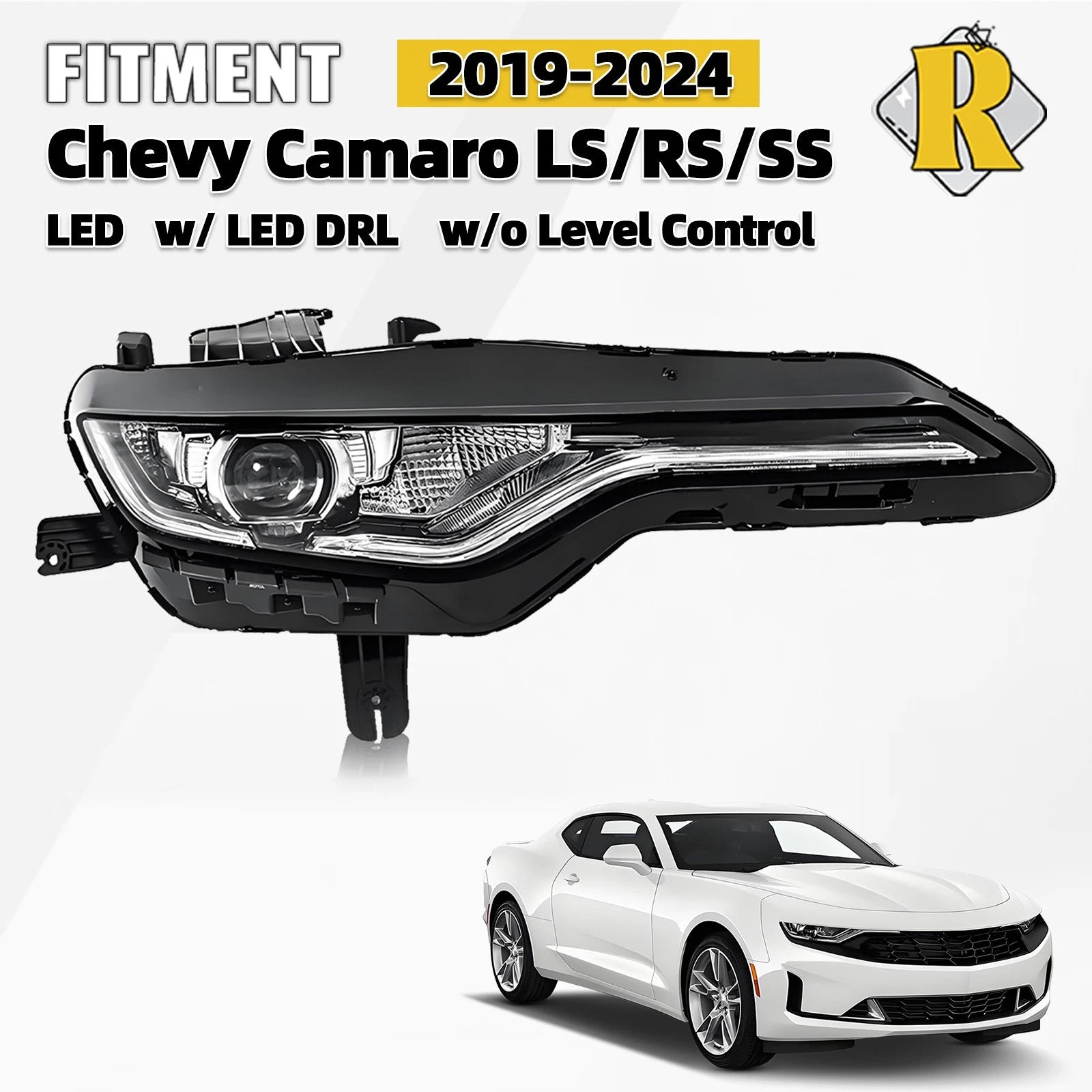 LED Headlight for Chevy Camaro (2019–2024) Right Passenger, LED DRL