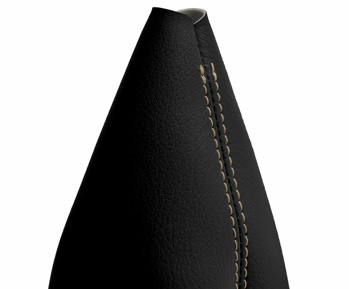 Leather Manual Shift Boot Cover for Volkswagen Cabrio (1996–2002) Beige Stitch