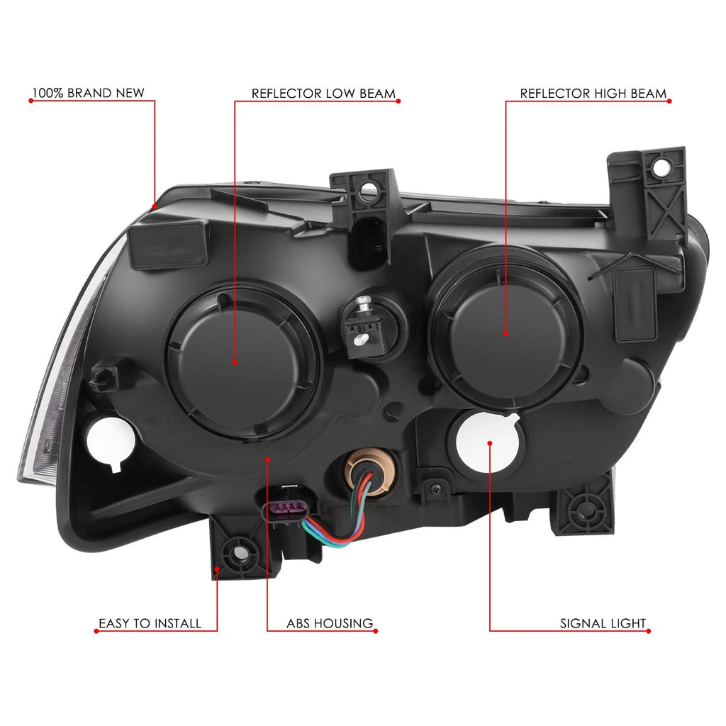 Pair of Black Housing Clear Corner Headlights for Dodge Charger (2011–2014)