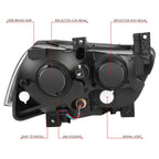 Pair of Black Housing Clear Corner Headlights for Dodge Charger (2011–2014)