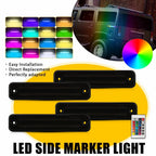 4X Smoked RGB LED Side Marker Lights for Hummer H2 (2003–2009)