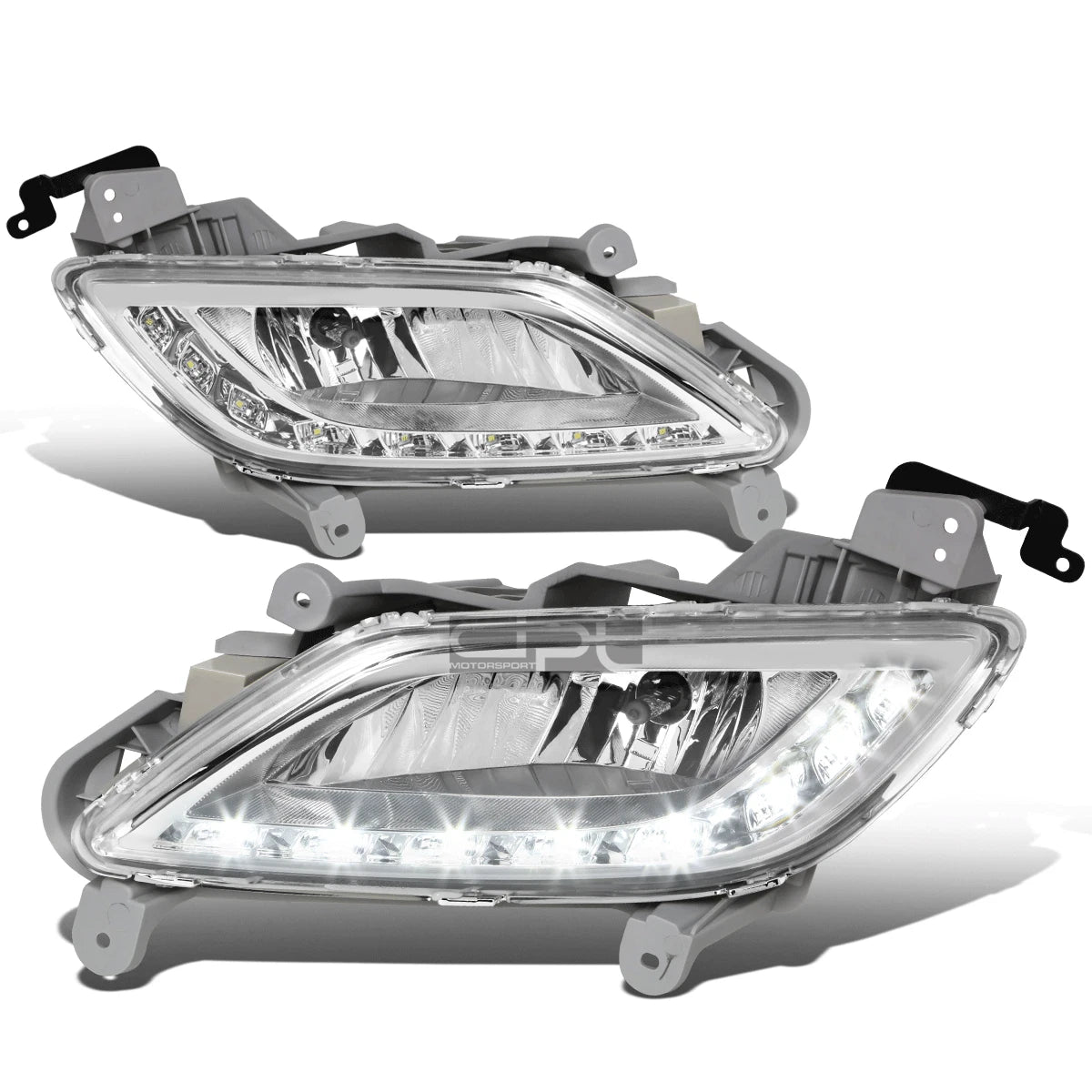 Pair LED DRL Strip Fog Light Lamps for Veloster (2012–2017)