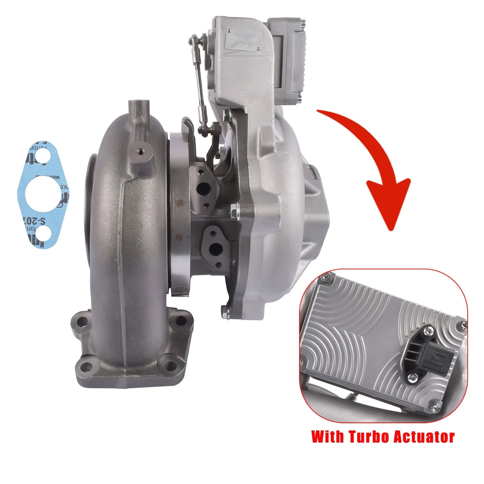 Turbocharger with Actuator for GMC Sierra Silverado 2500 3500 HD (2017–2021)