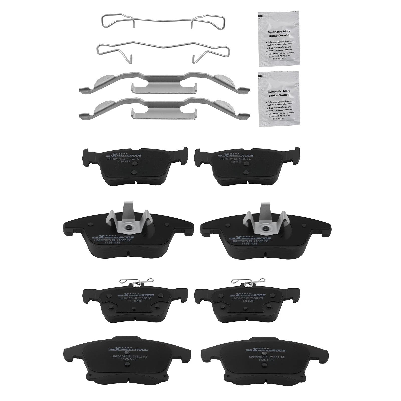 Front and Rear Ceramic Brake Pads for Lincoln MKZ and Ford Fusion (2013–2020)