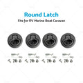 4x Round Flush Pull Slam Hatch Latch for RV Marine Boat Caravan