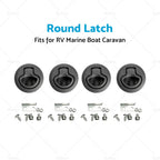 4x Round Flush Pull Slam Hatch Latch for RV Marine Boat Caravan