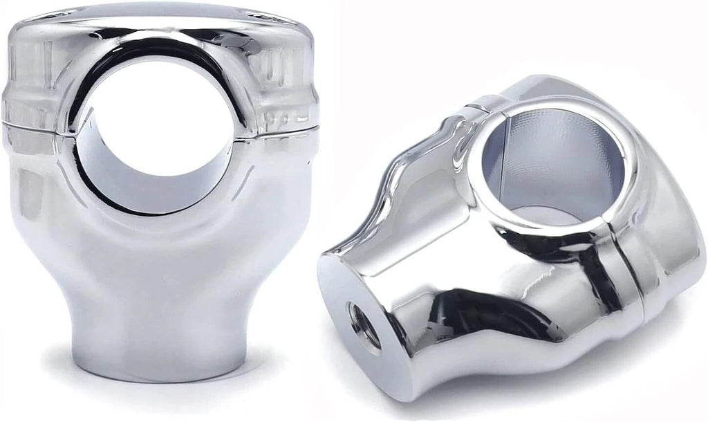 Chrome 2" Risers 1.25" Handlebar Top Clamps for Harley Dyna (2006–2020)