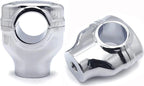 Chrome 2" Risers 1.25" Handlebar Top Clamps for Harley Dyna (2006–2020)