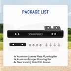 Front Bumper License Plate Mount Bracket Relocator for Universal Fit