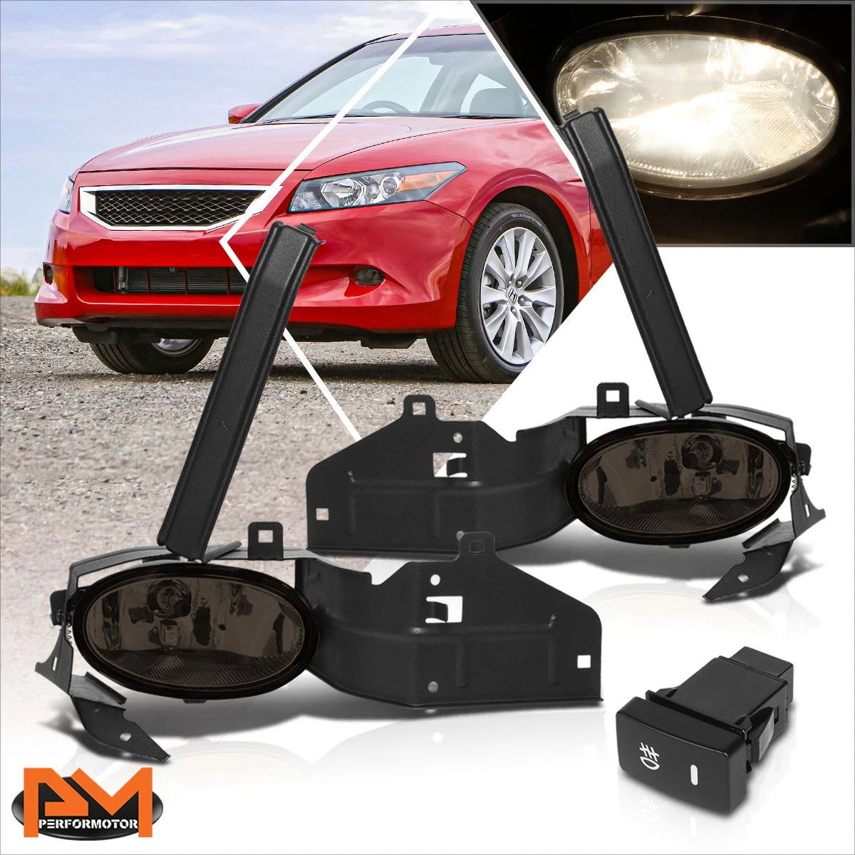 OE Style Smoke Lens Front Fog Lights for Honda Accord 2-Dr (2008–2010)