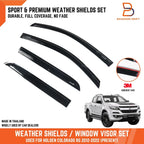 Weather Shields Rain Guards for Holden Colorado RG Z71 LTZ Dual Cab (12-22)